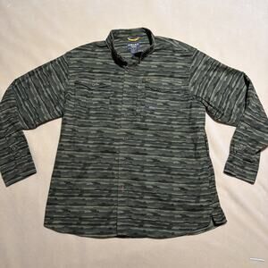 Ariat Men’s Large Rebar Durastretch Flannel Green Camo Plaid Shirt Hunting